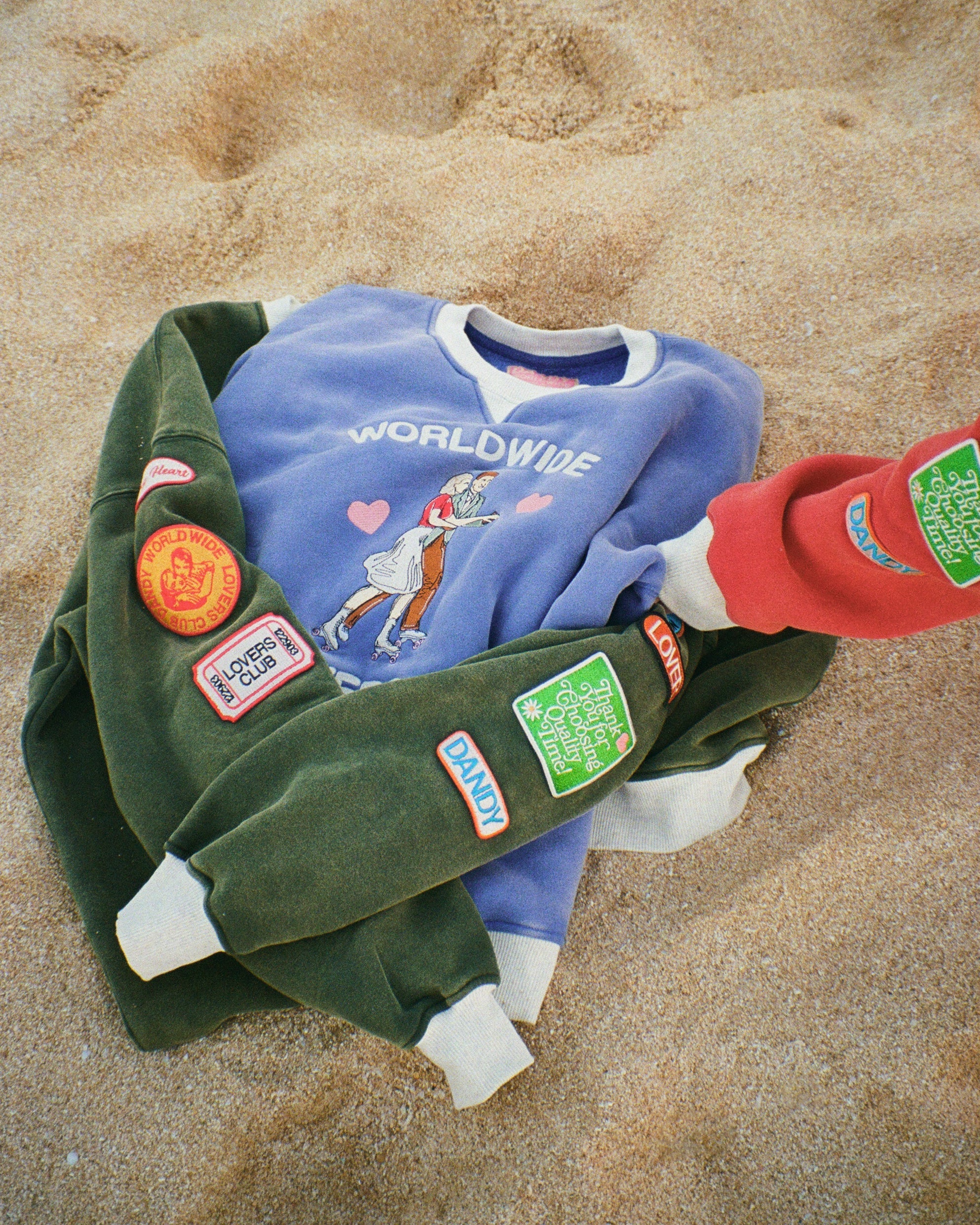 "Lovers Club" Crew Neck in Vintage Washed Blue