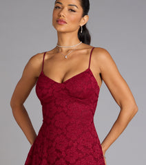 Romantic Notion Glitter Lace-Up Mini Dress