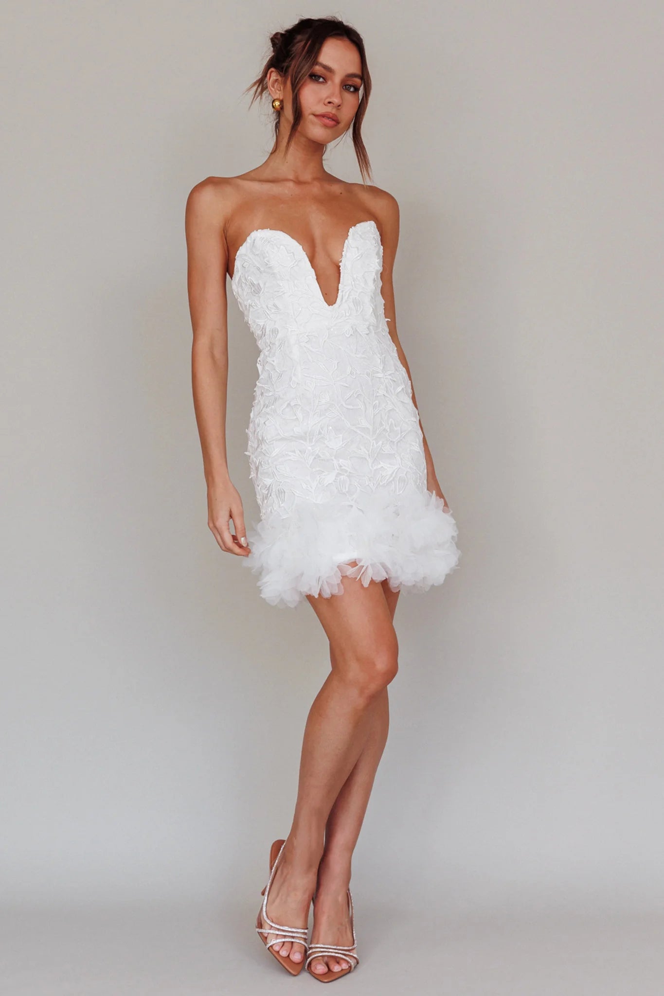 Time Of My Life Applique Mini Dress White