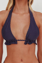 Milagro Thick Strap Halter Bikini Top Polka Dot
