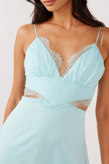 More Love Lace Trim Cut-Out Midi Dress Mint
