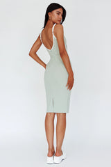 Kandis Low Back Midi Dress Sage