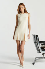 Sleeveless Pleated Skirt Mini Dress