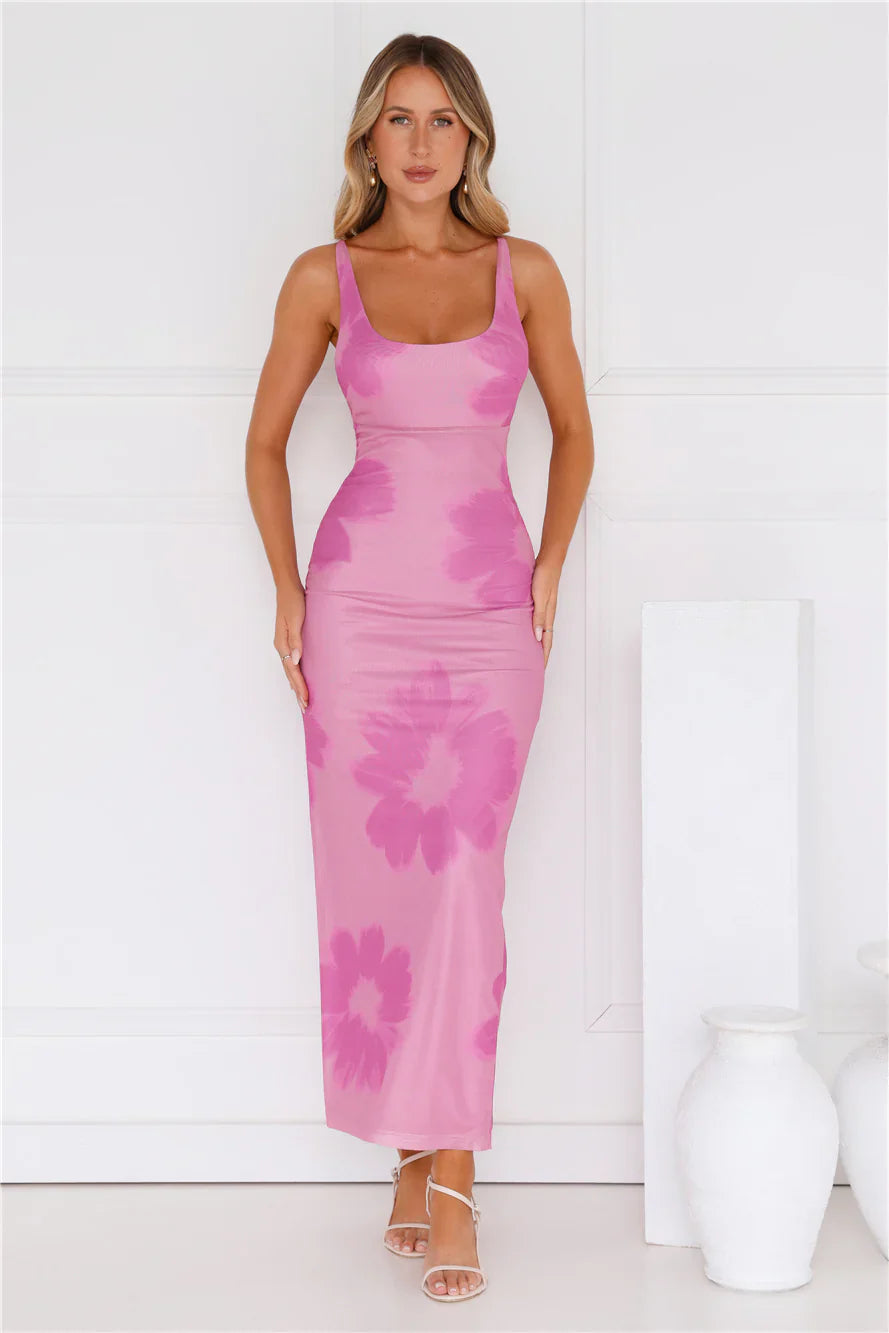 Amber Splendour Mesh Maxi Dress Purple