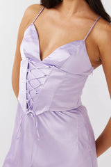 Downtown Cami Strap Corset Waist Dress Lilac