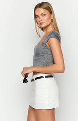 Zac White Linen Blend Skort