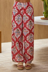 Archa Elastic Waist Pants Print Cream