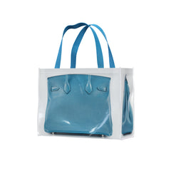 GroceryBags Creative imitation platinum bag printed woven bag cobalt blue fitness leisure bag