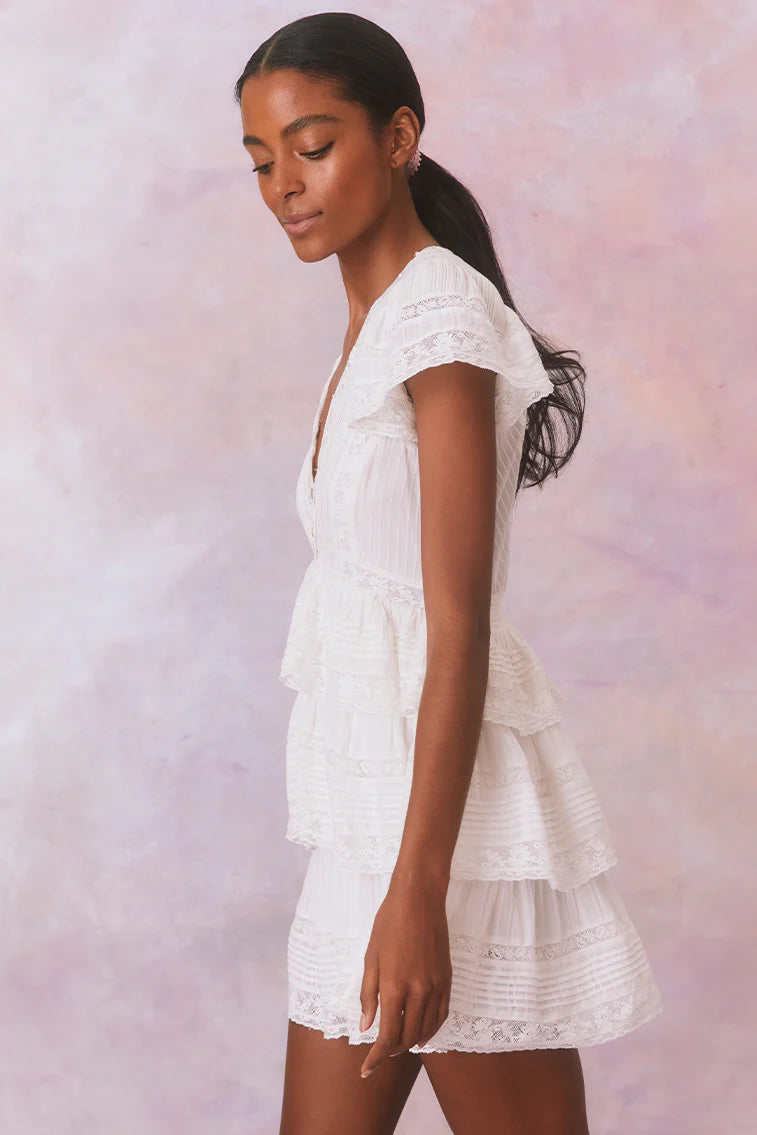 Binselle Flutter Sleeve Mini Dress