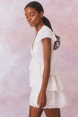 Binselle Flutter Sleeve Mini Dress