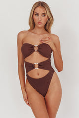 Matilda Cut-Out One Piece Swimsuit Chocolate Texture