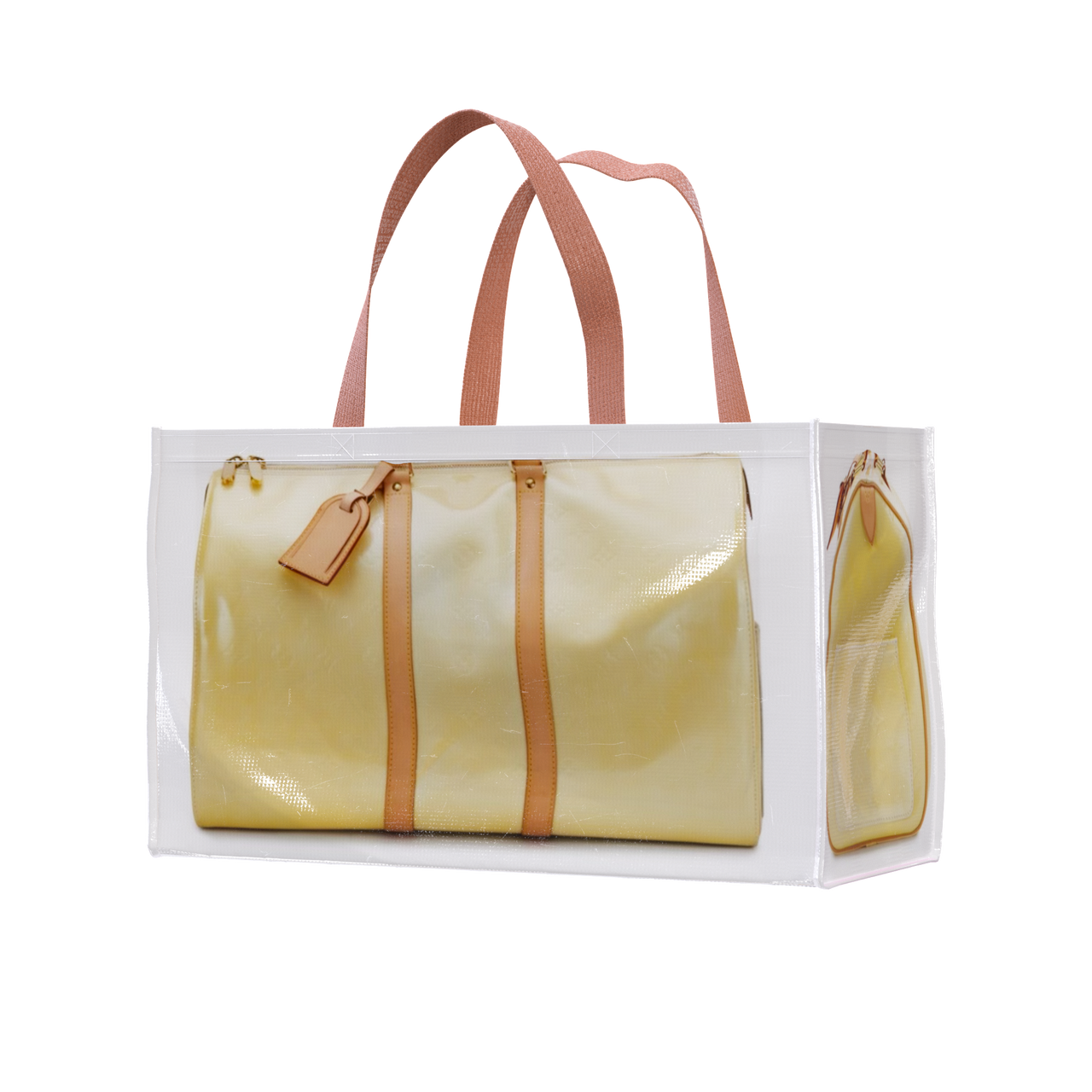 TITA ELVIE duffle Grocery Bag, yellow  canvas, large