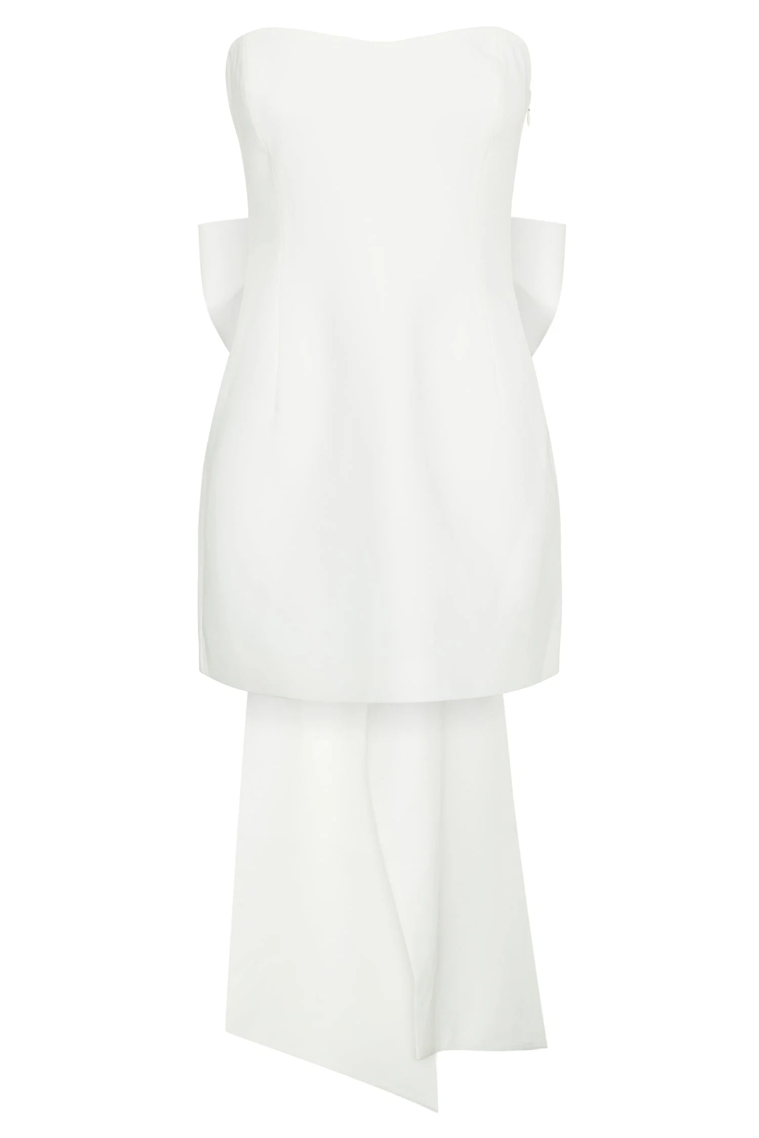 Meredith Strapless Bow Mini Dress - White