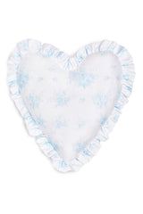 Ruffle Heart Pillow - BLUEBELL