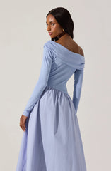 Mixed Media Off Shoulder Dress