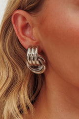Georgina Loop Earrings Dark Silver