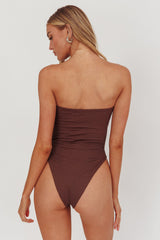 Matilda Cut-Out One Piece Swimsuit Chocolate Texture