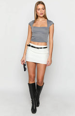 Zac White Linen Blend Skort