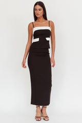 Switched On Column Maxi Skirt Black