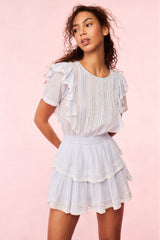 Natasha Blue Cotton Mini Dress