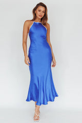 Midsomer Dawn Criss-Cross Back Maxi Dress Blue
