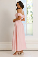 Twilight Sonata Off Shoulder Maxi Dress Pink