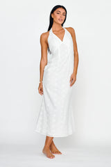 Lavara Halterneck Midi Dress White
