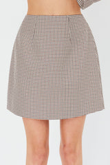 Jozie A-Line Skirt Plaid Brown