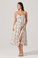 Sariah Pleated Eyelet Midi Dress