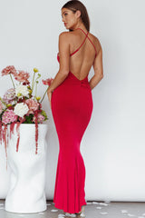 Phoenix Sun Open Back Maxi Dress Red