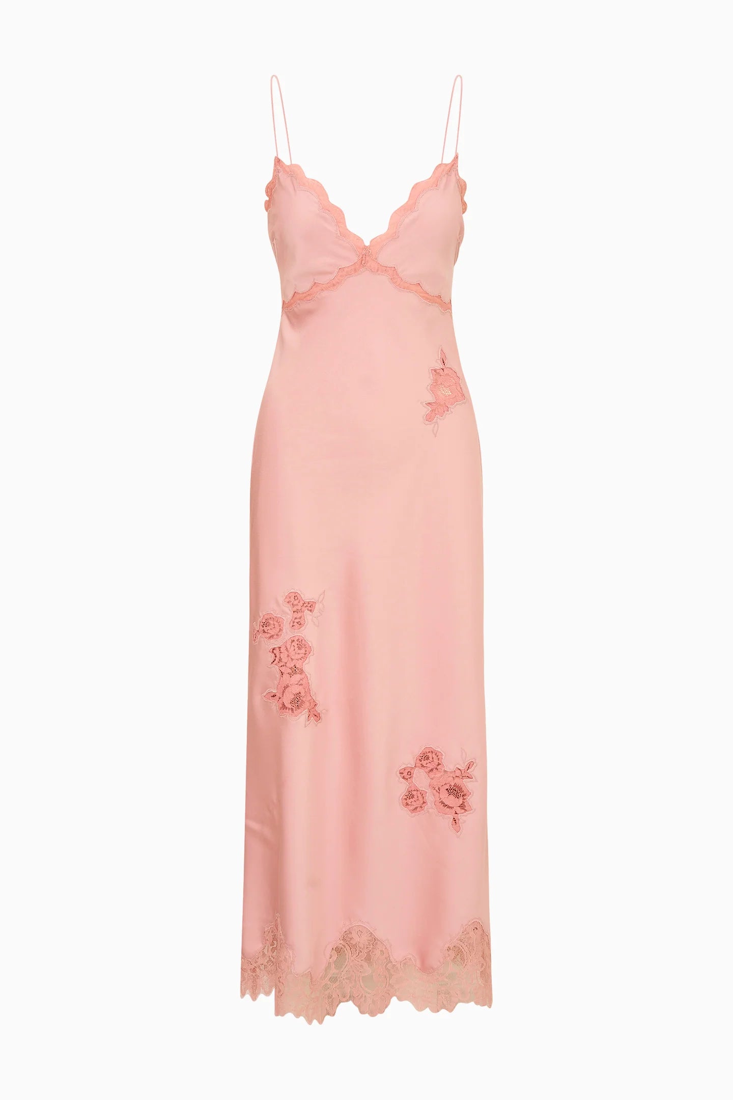 Sorone Satin Lace Maxi Slip Dress