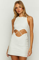 Olive White Mini Dress