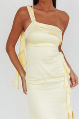Carmel One-Shoulder Split Maxi Dress Butter