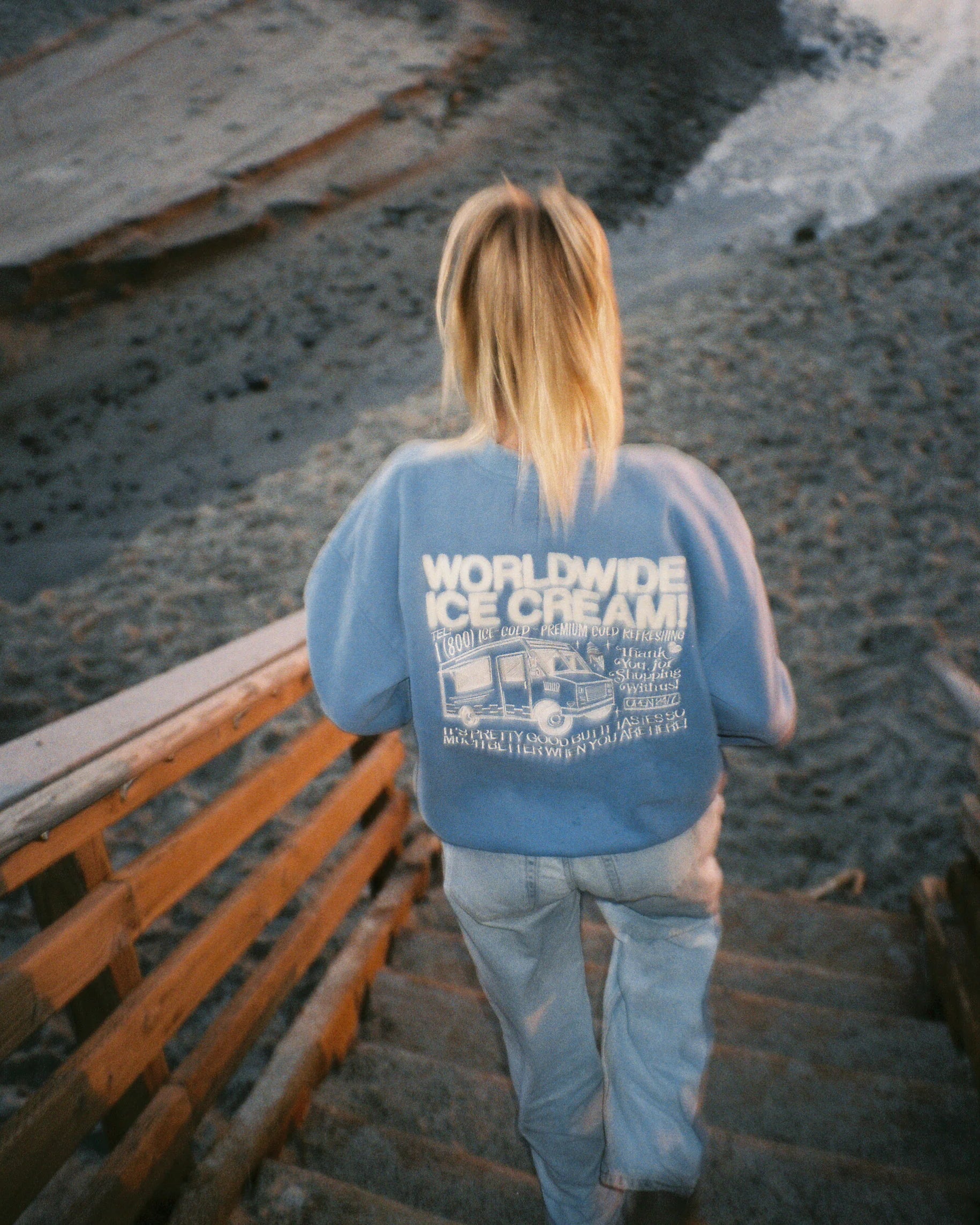 "Ice Cream" Crew Neck in Blue