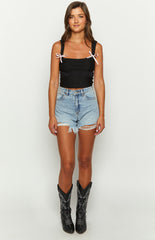 Vida Black Bow Top