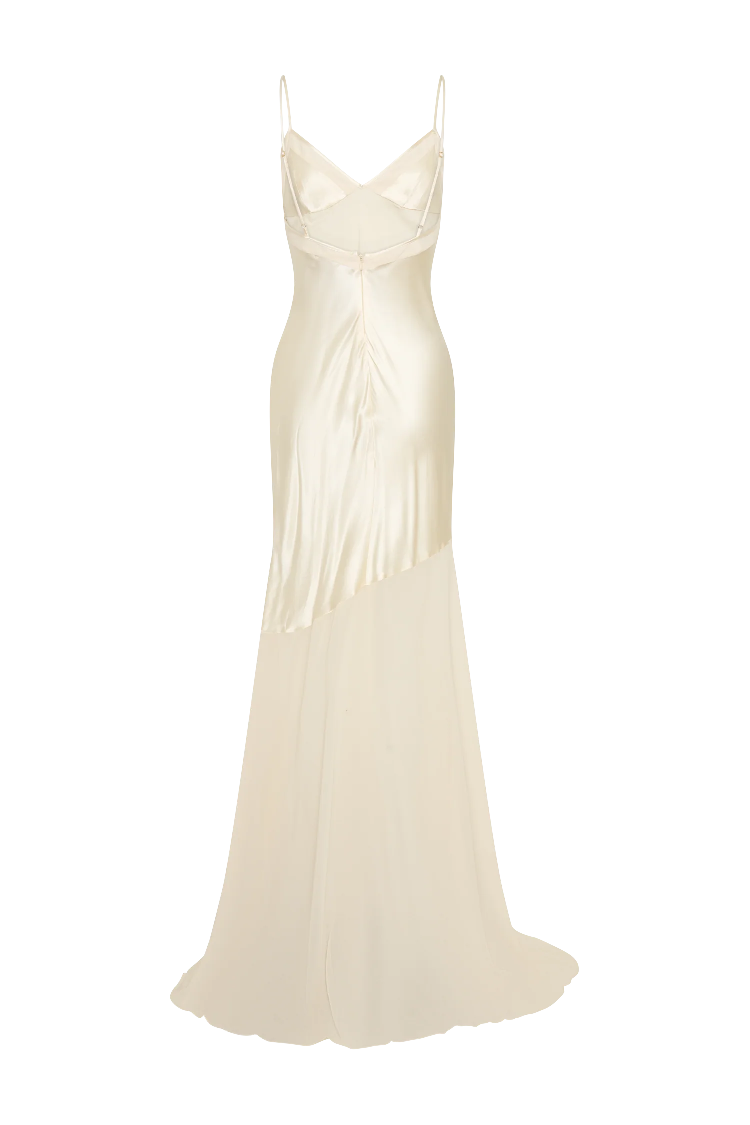 Evelyn Iridescent Satin Maxi Dress - Lemon Sorbet