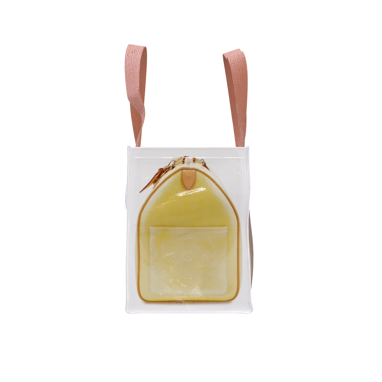 TITA ELVIE duffle Grocery Bag, yellow  canvas, large
