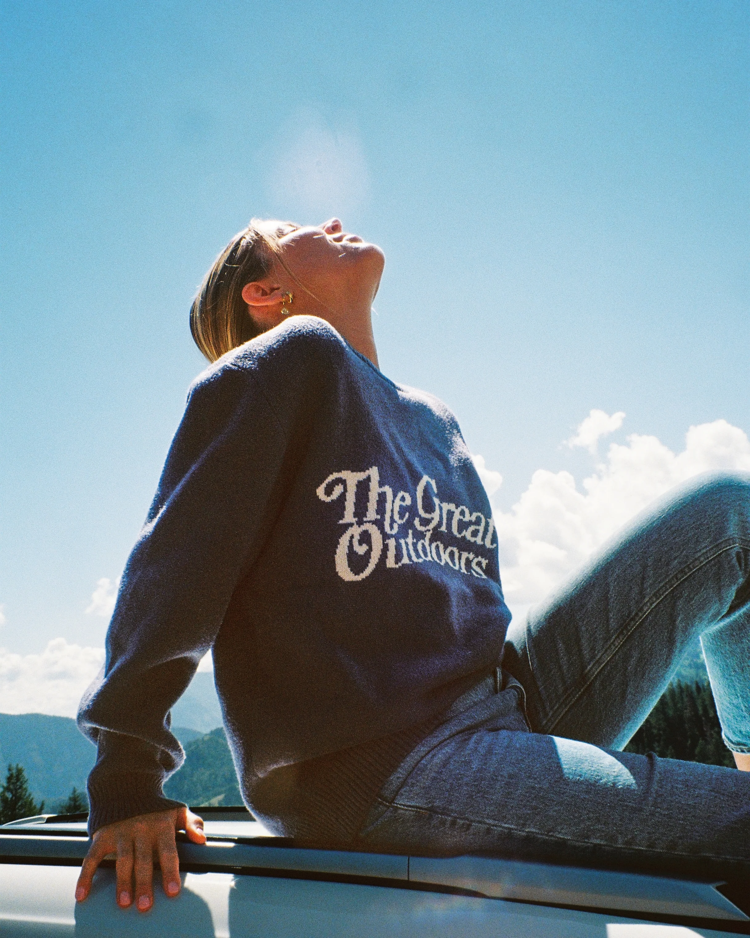 "The Great Outdoors" Knit Sweater in Blue
