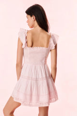 Rietta Cotton Lace-Trimmed Mini Dress