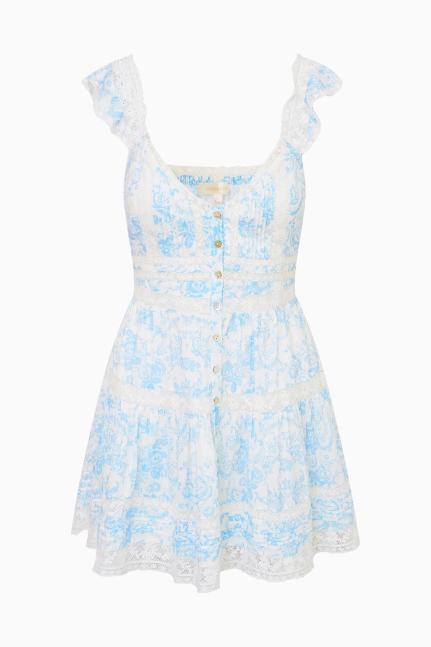 Rietta Cotton Lace-Trimmed Mini Dress