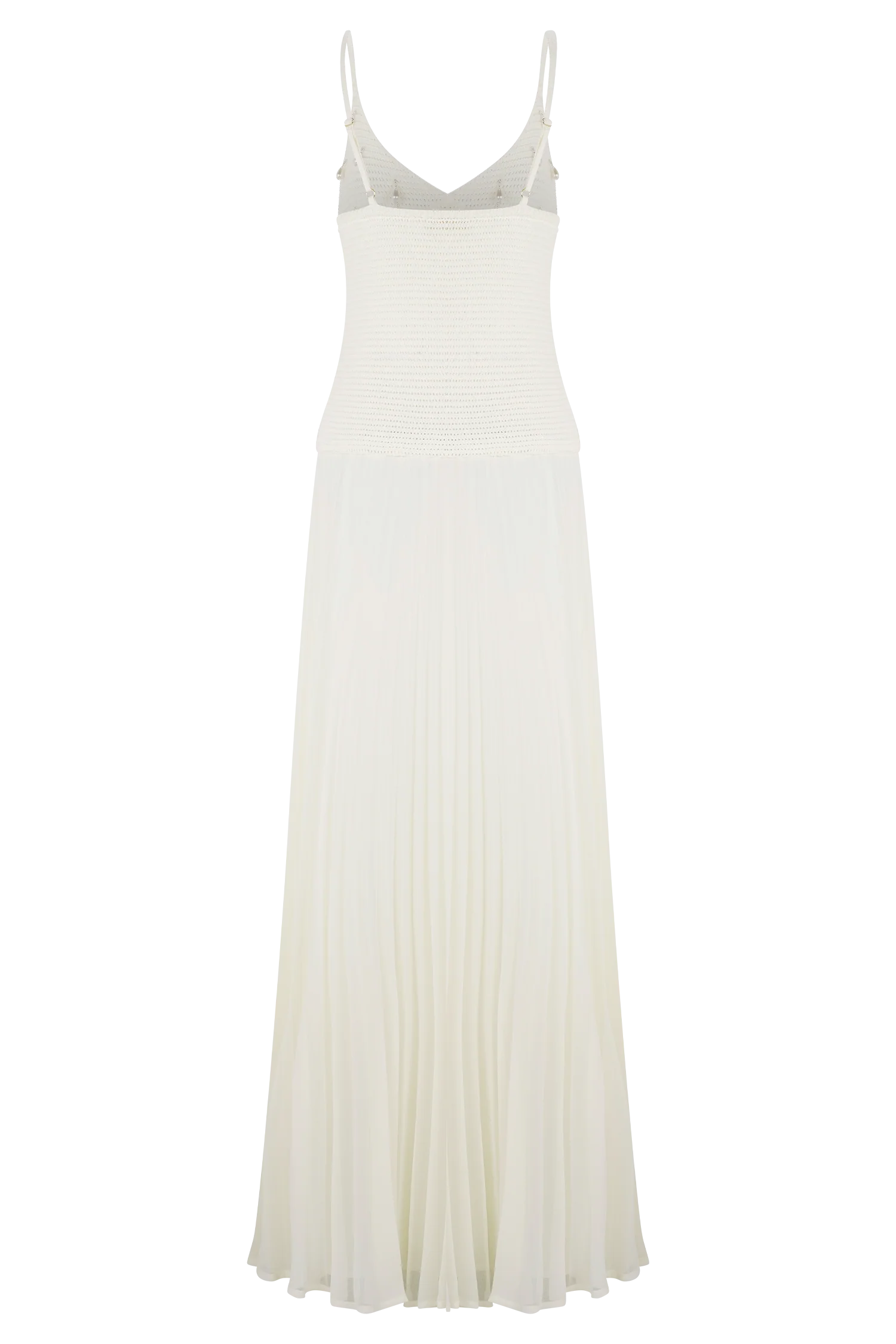 Catherine Crochet Pearl Maxi Dress - White