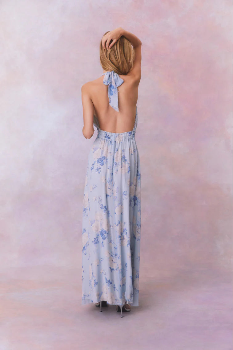 Love Heirloom Print Halter Maxi Dress