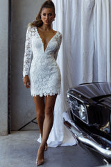 First Dance Lace Mini Dress White