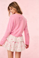 Ruffle Mini Bow & Kiss Print Skirt