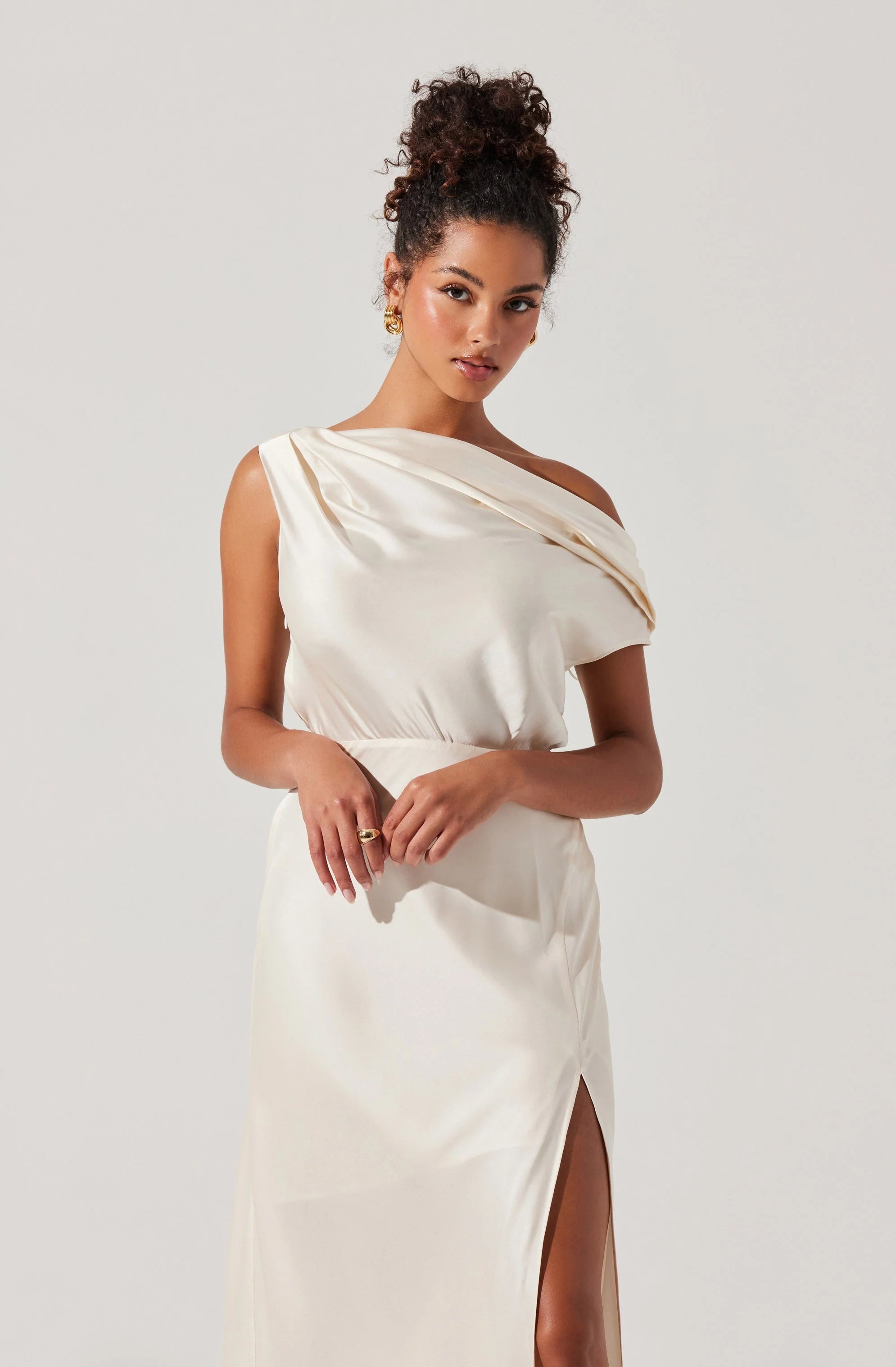Monroe Satin Off Shoulder Dress