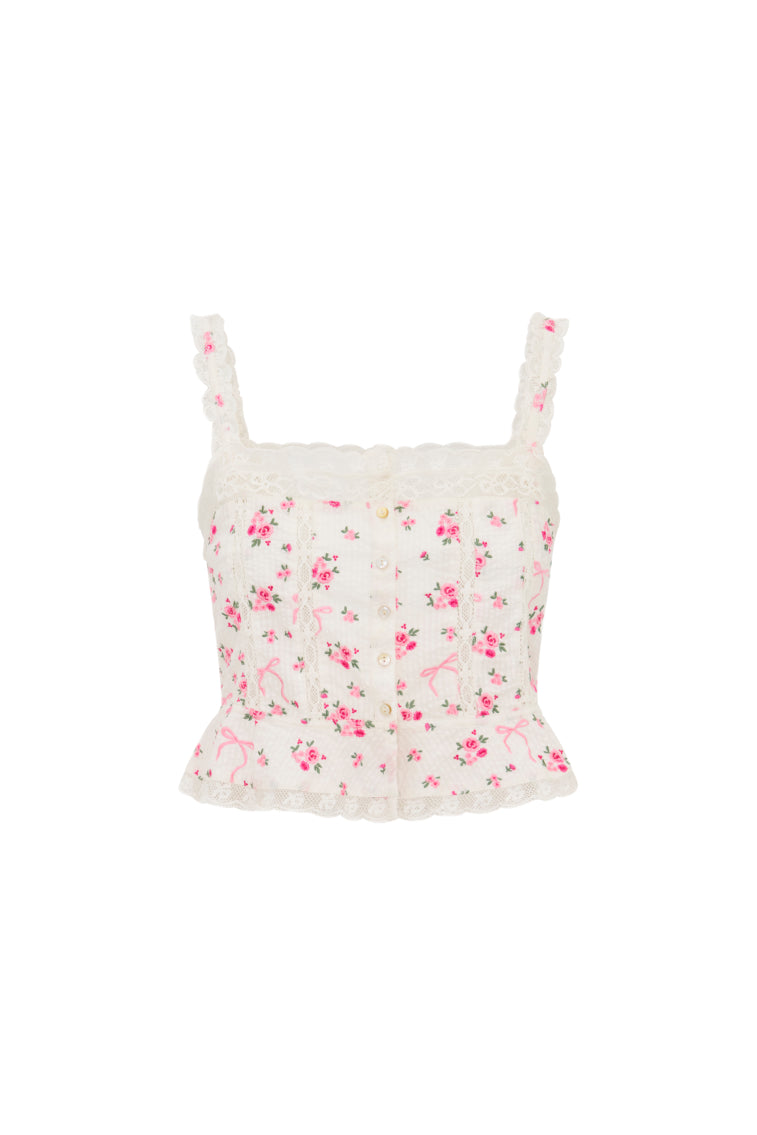 Vietta Cotton Rose & Bow Top