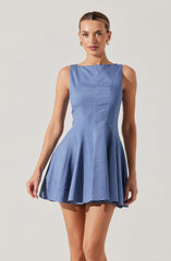 Xaria Linen-Blend Mini Dress