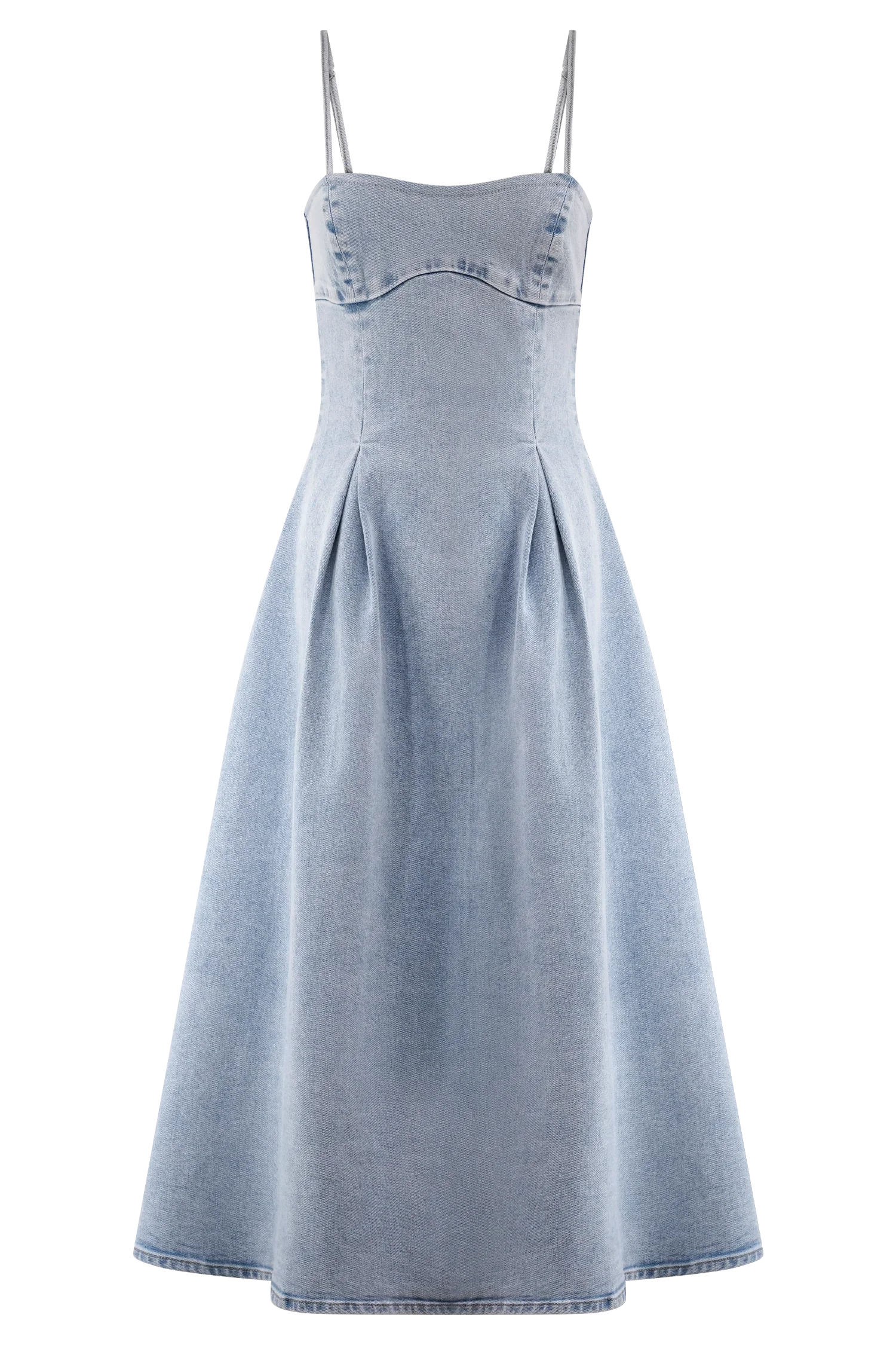 Harlyn Denim Midi Dress - Light Blue