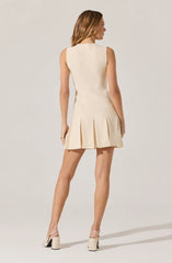 Sleeveless Pleated Skirt Mini Dress