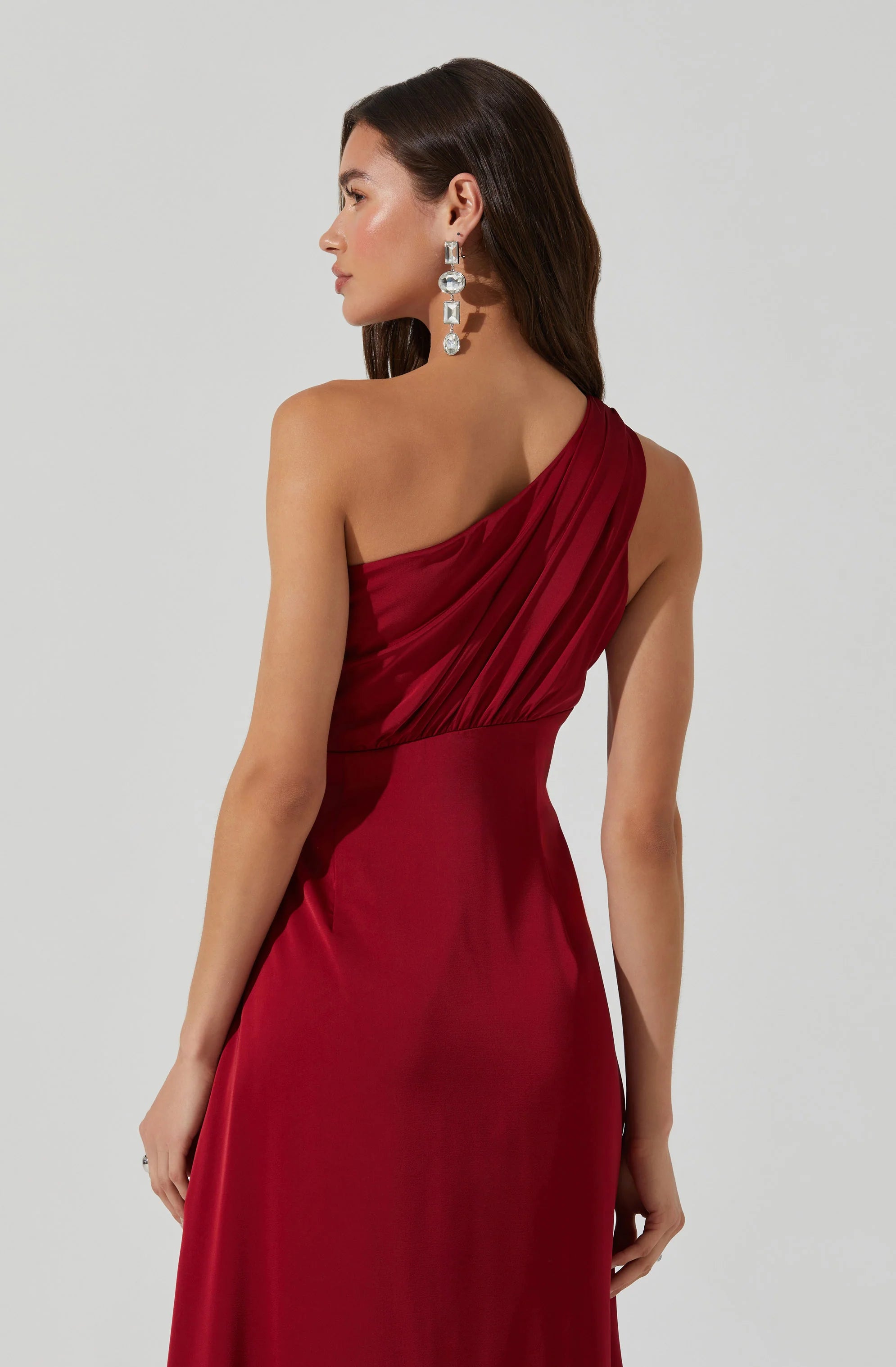 Atoila One Shoulder Satin Maxi Dress